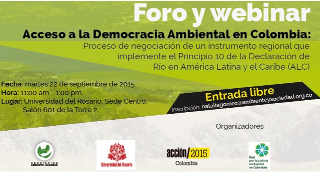 Foro –Webinar Acceso a la Democracia Ambiental en Colombia
