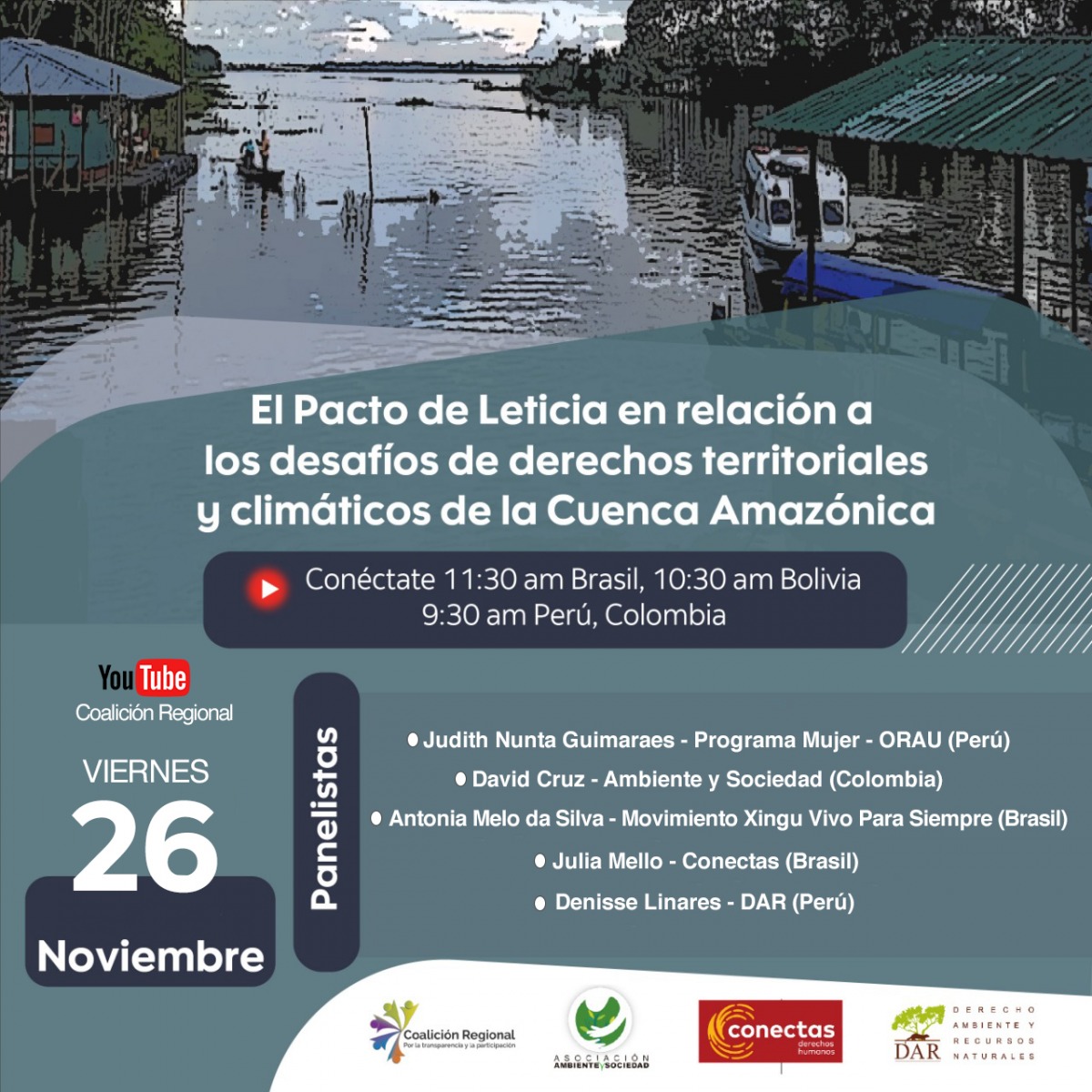 Evento | El Pacto de Leticia en relación a los desafíos de derechos territoriales y climáticos de la Cuenca Amazónica